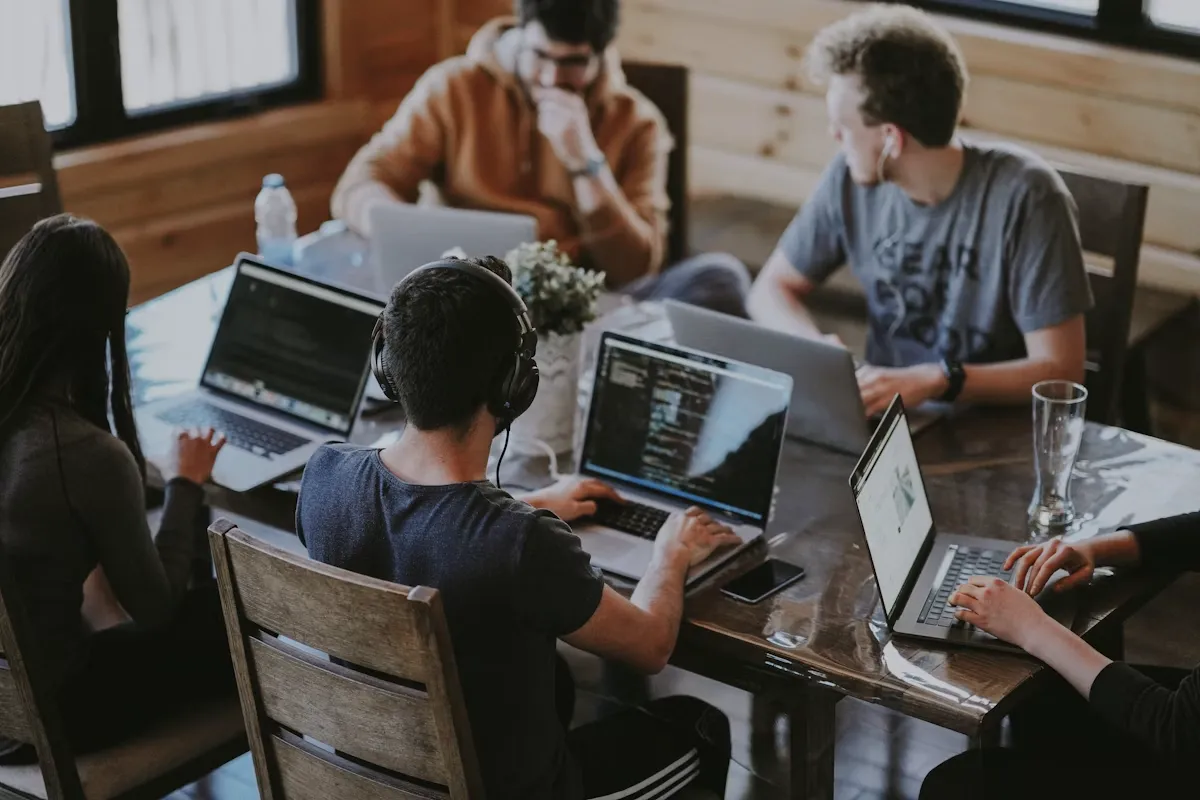 Digital marketing team collaborating